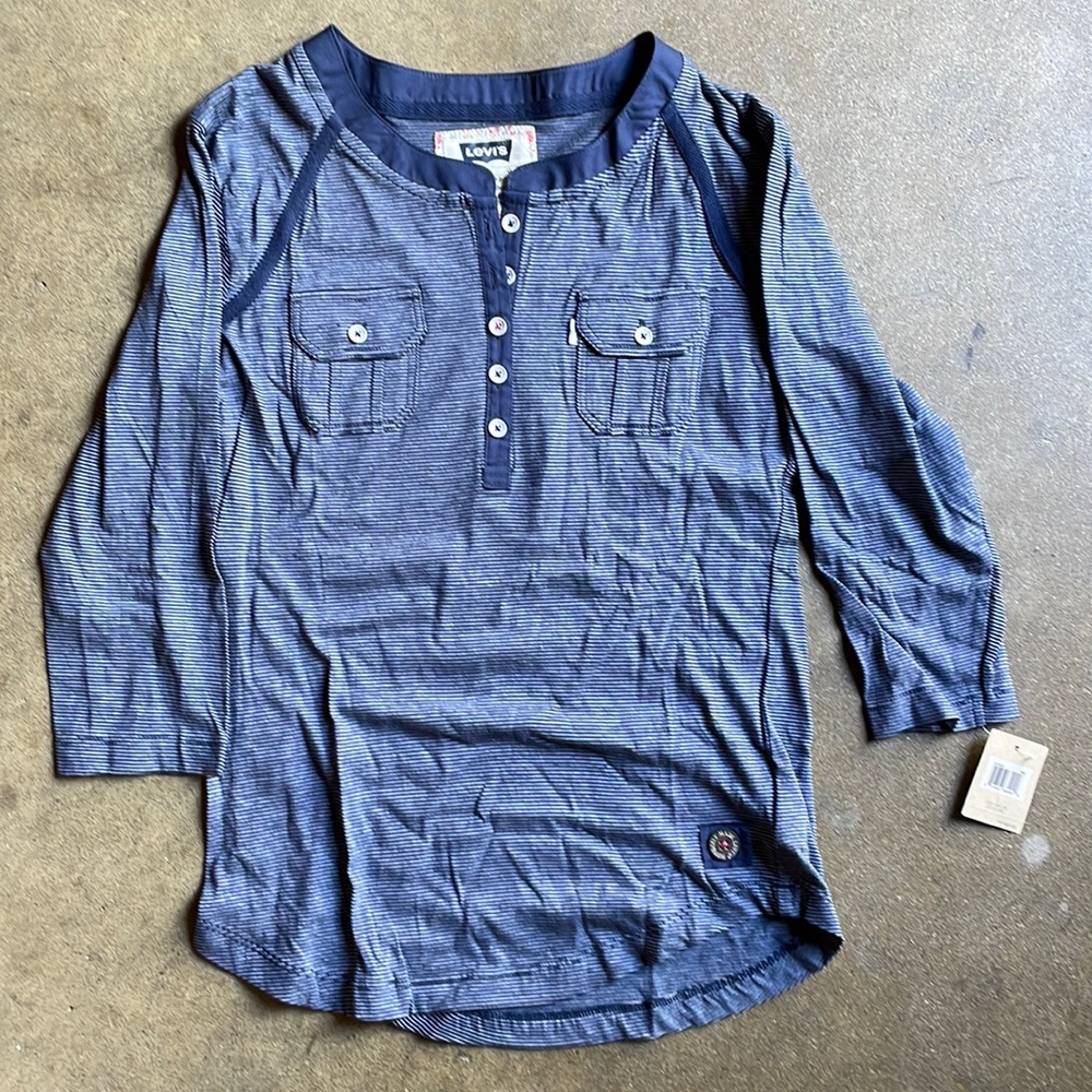 Levi’s Large tunic girls blue with thin white stripes